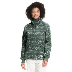 The North Face Size Medium Forest Green Geometric Fleece Jacket
